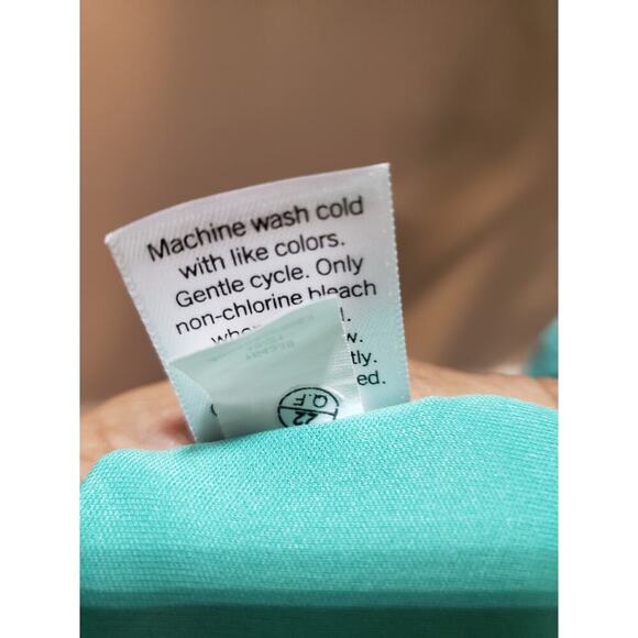 Nine West Shift Dress Women's L Teal Lined Side Tie Sleeveless Adjustable Straps - Picture 7 of 15